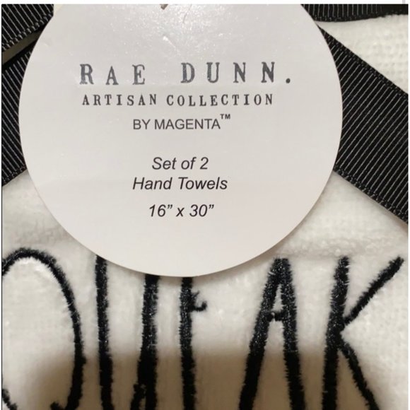 New Rae Dunn Squeaky Clean Hand Towels 2 - Picture 2 of 2
